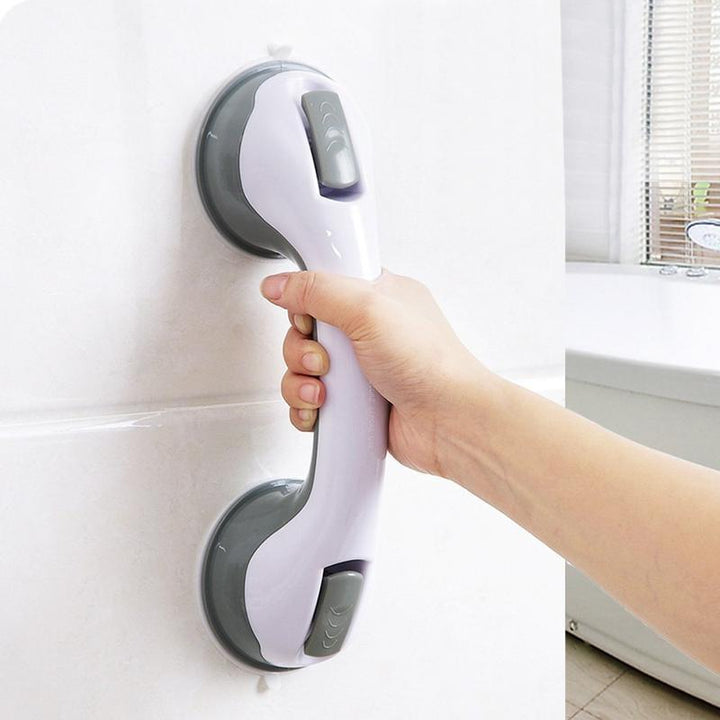 Strong suction cup grab bar for bath & shower; non-slip support & mobility aid, perfect for elderly care.