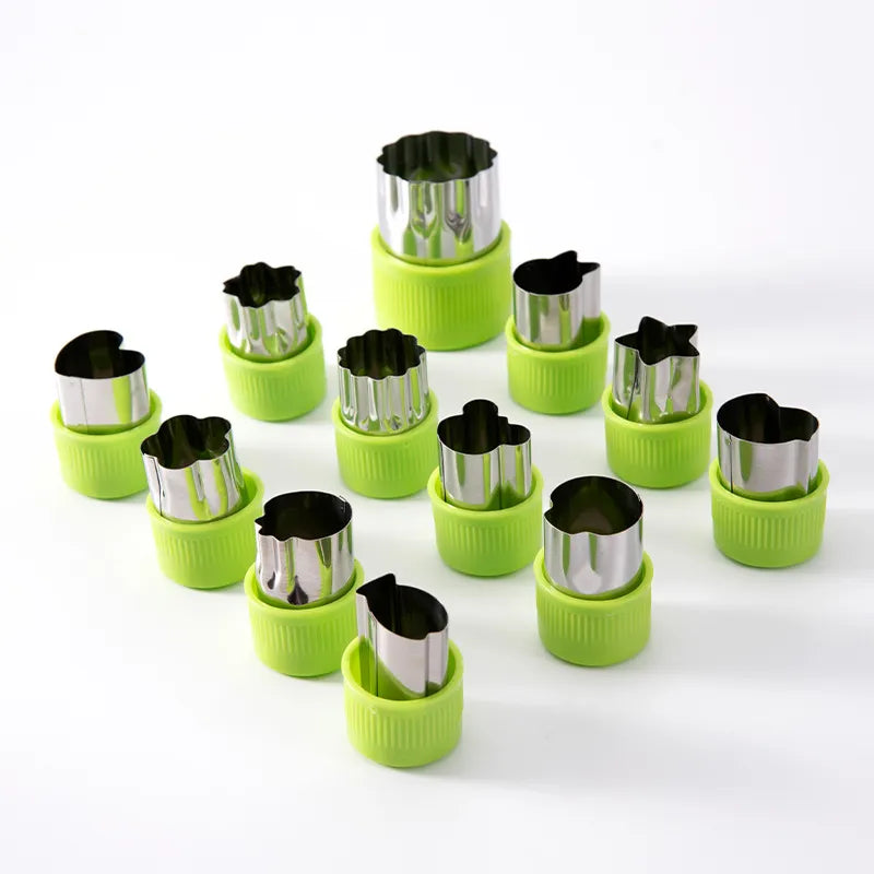 Kitchen tools for kids: set of 12 mini fruit and vegetable shapers for easy meals
