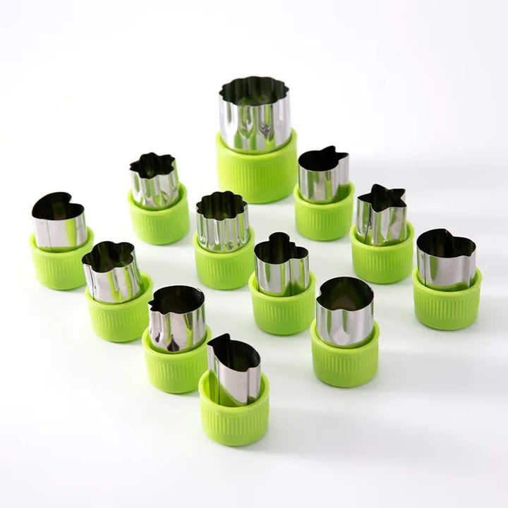 Kitchen tools for kids: set of 12 mini fruit and vegetable shapers for easy meals