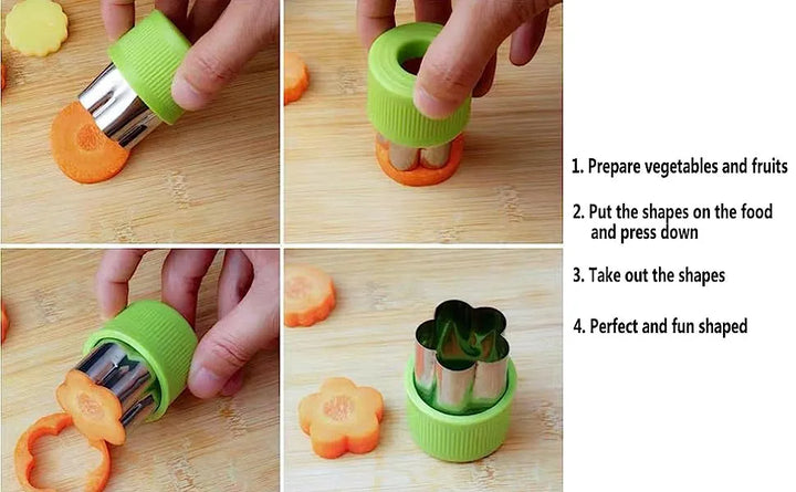 Bento box accessories: small vegetable and fruit shapers for creative and fun kids' meals