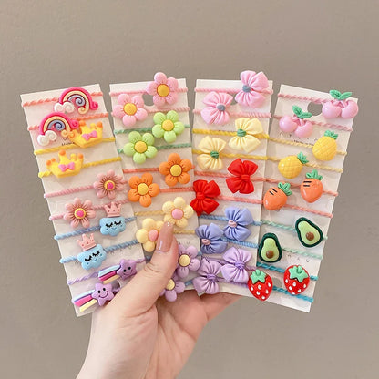 Close-up of a 'flower' shaped cartoon elastic hair band, excellent for styling young girls' hair