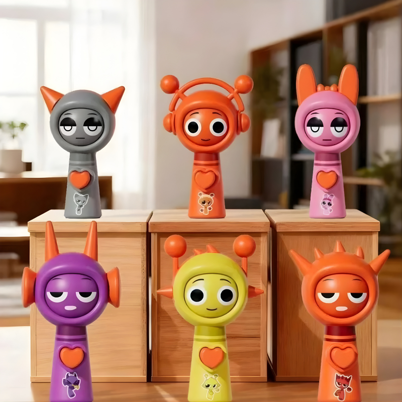 Set of colorful kids' face-changing fidget toy keychains, engaging boredom busters for travel