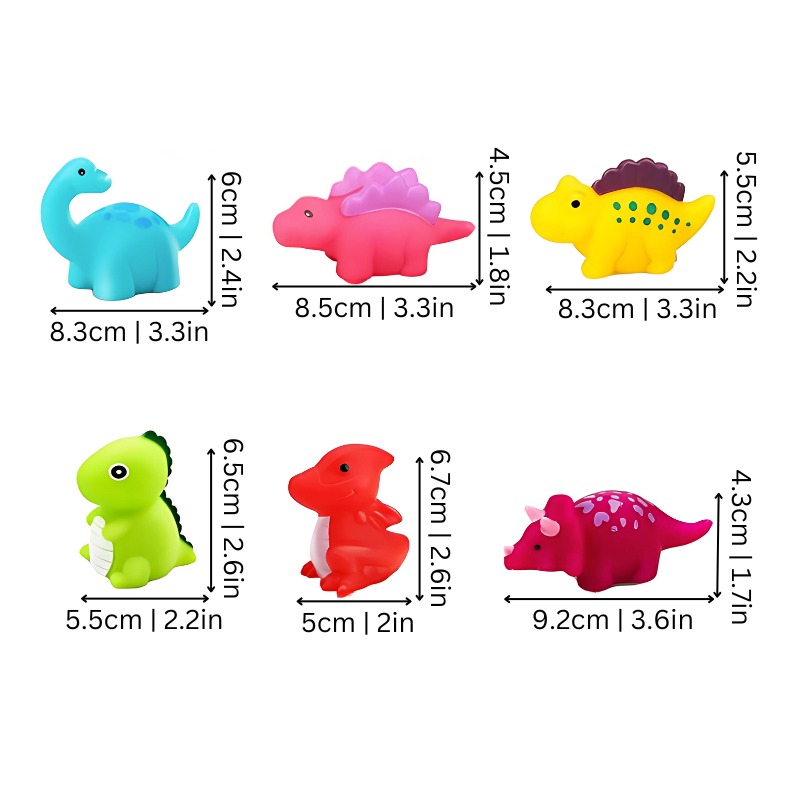 Close-up of a glowing LED dinosaur bath toy, perfect for children's fun