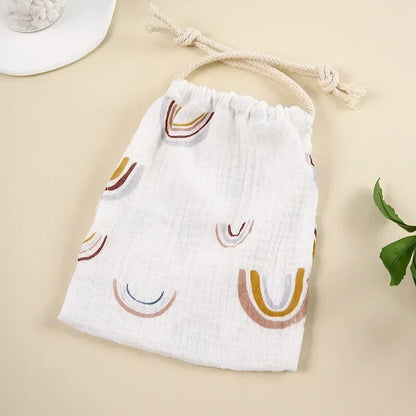 Single natural cotton baby bag with an elegant pattern, multi-purpose travel organizer.