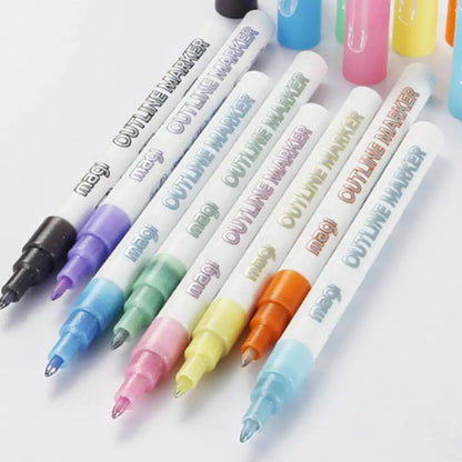 Assorted fluorescent marker pens in bright colors, essential art supplies for creative projects.