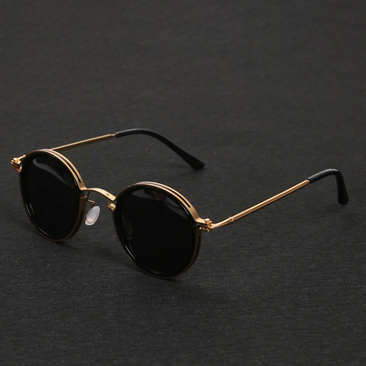 Sharp men's polarized double bridge sunglasses with metal frame, offering anti-glare & UV protection for stylish casual wear.