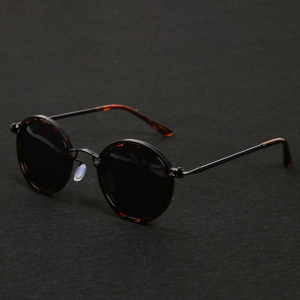 Men's polarized double bridge shades; metal frame, anti-glare for sun protection & clear vision, perfect for driving.