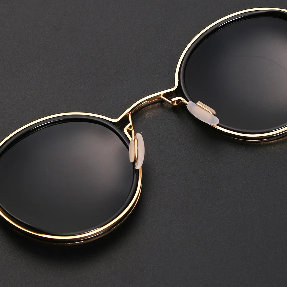 Sharp style men's polarized sunglasses, double bridge design, metal frame for robust UV & anti-glare sun protection.