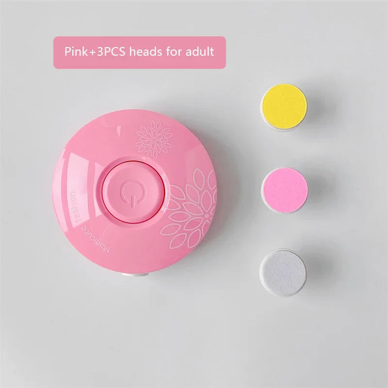 Parent gently trimming baby's nails with the safe dinosaur egg electric nail trimmer