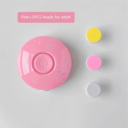 Parent gently trimming baby's nails with the safe dinosaur egg electric nail trimmer