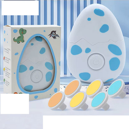 Packaging of the safe dinosaur egg electric baby nail trimmer, promoting gentle care