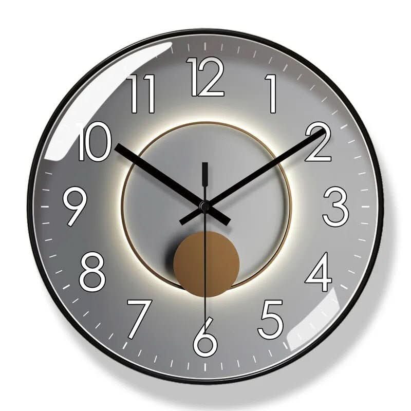 Scandi style silent wall clock, modern and minimalist, perfect for kitchen or living room walls.