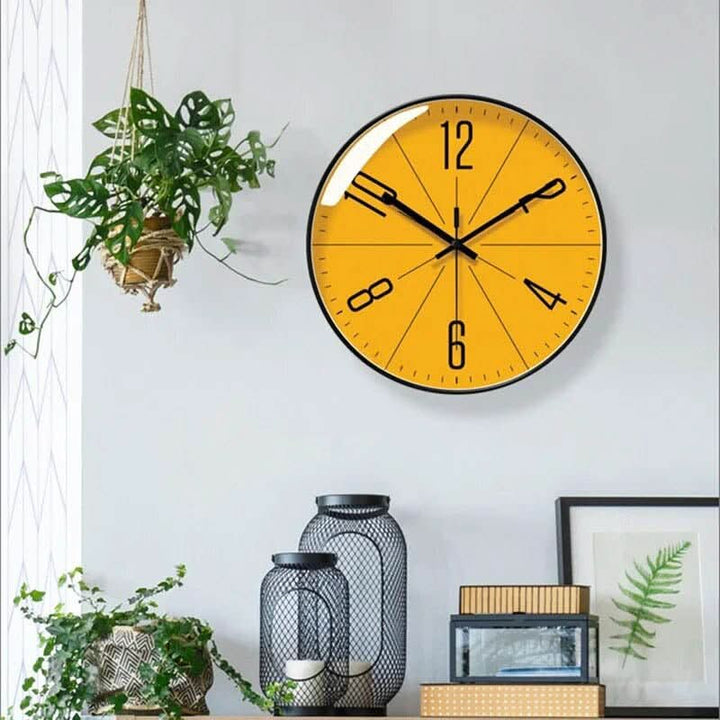 Contemporary silent wall clock, precise time for modern home office or kitchen.