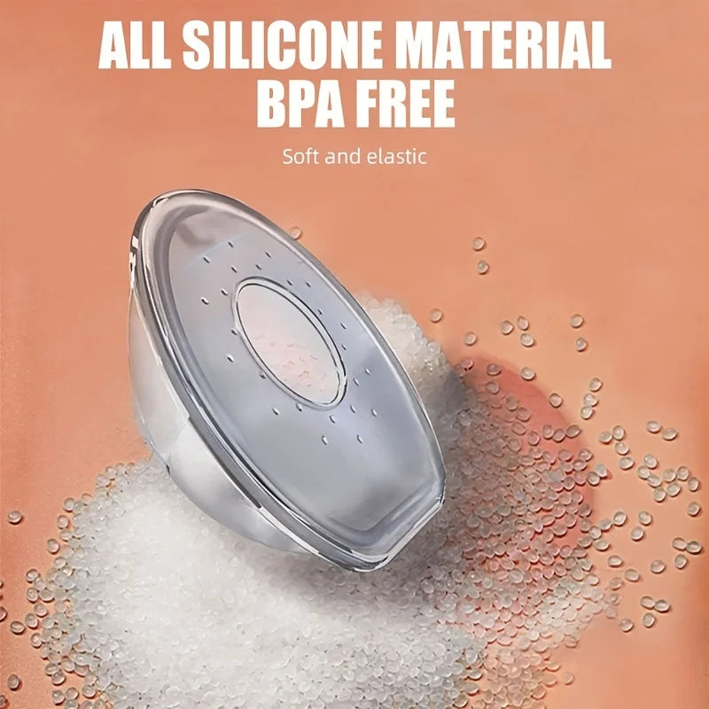 Gentle silicone milk collector for breastfeeding moms, offering spill-proof and easy milk saving.