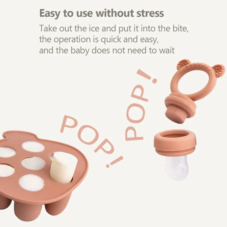 Silicone mold for baby's healthy ice cream pops. Create homemade frozen desserts, BPA-free & easy to clean.