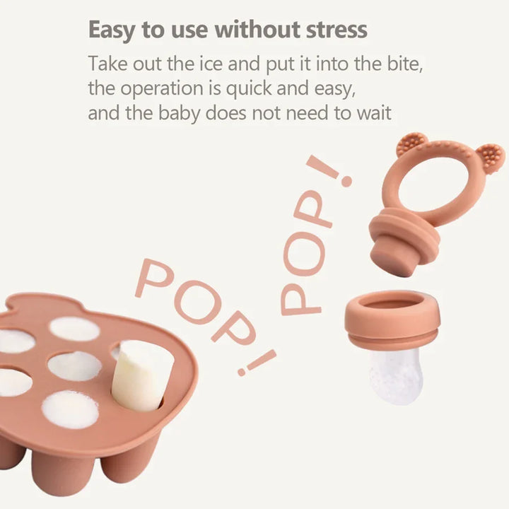 Silicone mold for baby's healthy ice cream pops. Create homemade frozen desserts, BPA-free & easy to clean.
