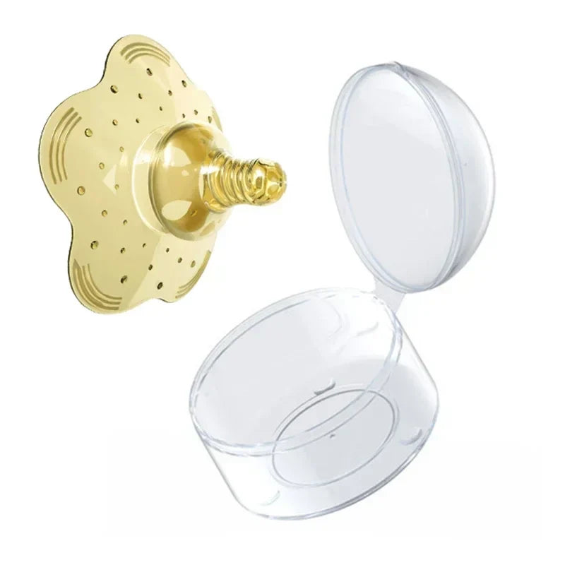 BPA-free silicone nipple protectors, set of two, designed for pain-free breastfeeding & lactation aid.