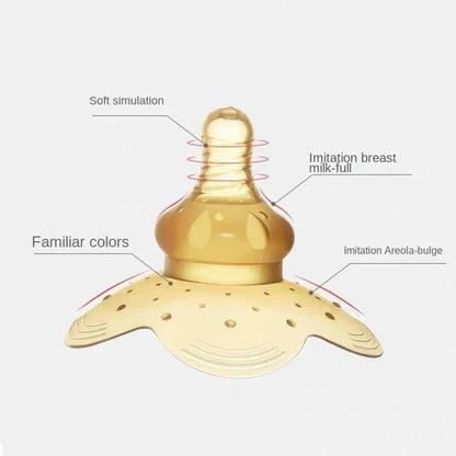 Close-up of a soft silicone nipple protector, clear & hygienic, for nursing comfort & breastfeeding support.