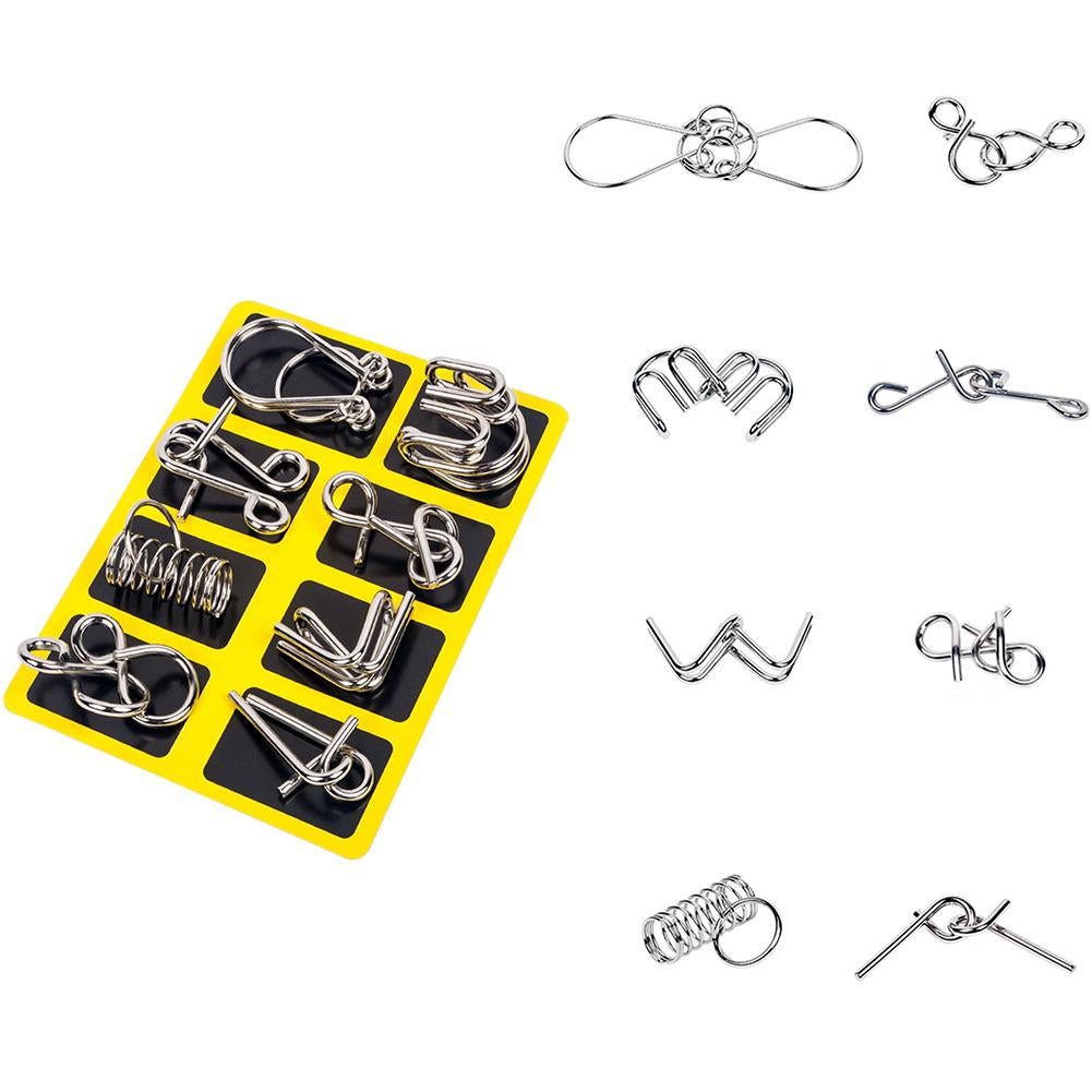 Mind-bending metal brain teaser puzzle rings, a challenging logic game for stress relief
