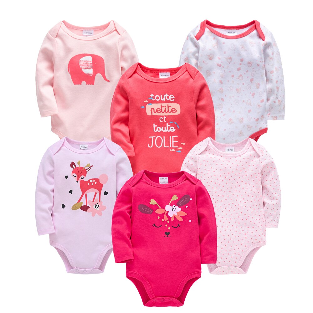 Detailed view of baby boy long sleeve onesie set, showing different cartoon patterns on cotton fabric