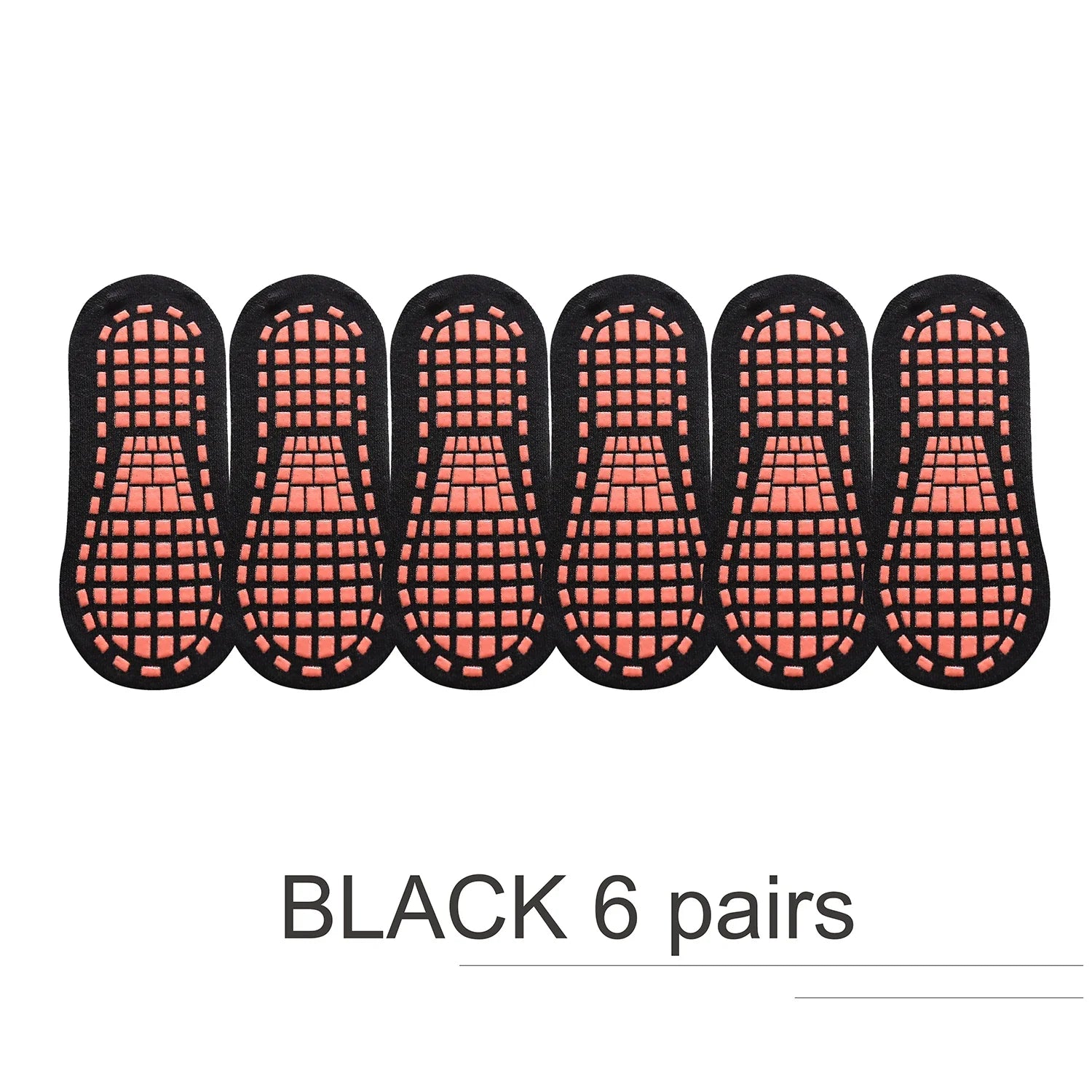 Textured grip sole of a trampoline sock, designed to prevent slips during active indoor play for all ages.
