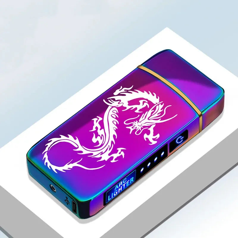 Modern electric plasma lighter, USB rechargeable & windproof. Flameless for safety.
