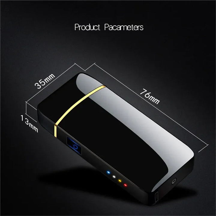 Blue metallic plasma arc lighter, flameless & windproof. USB rechargeable for eco-conscious users.