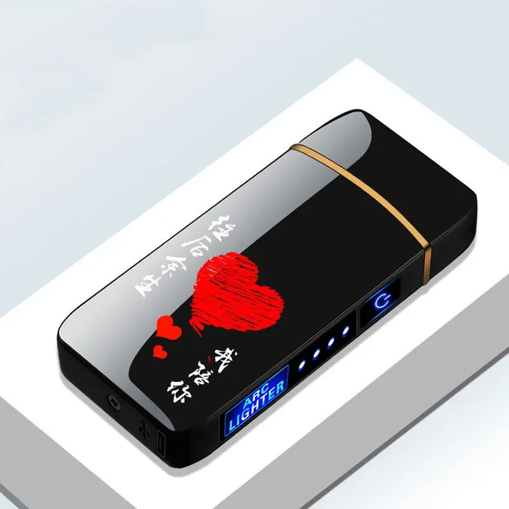Portable silver plasma lighter, flameless & windproof. USB rechargeable for convenience.
