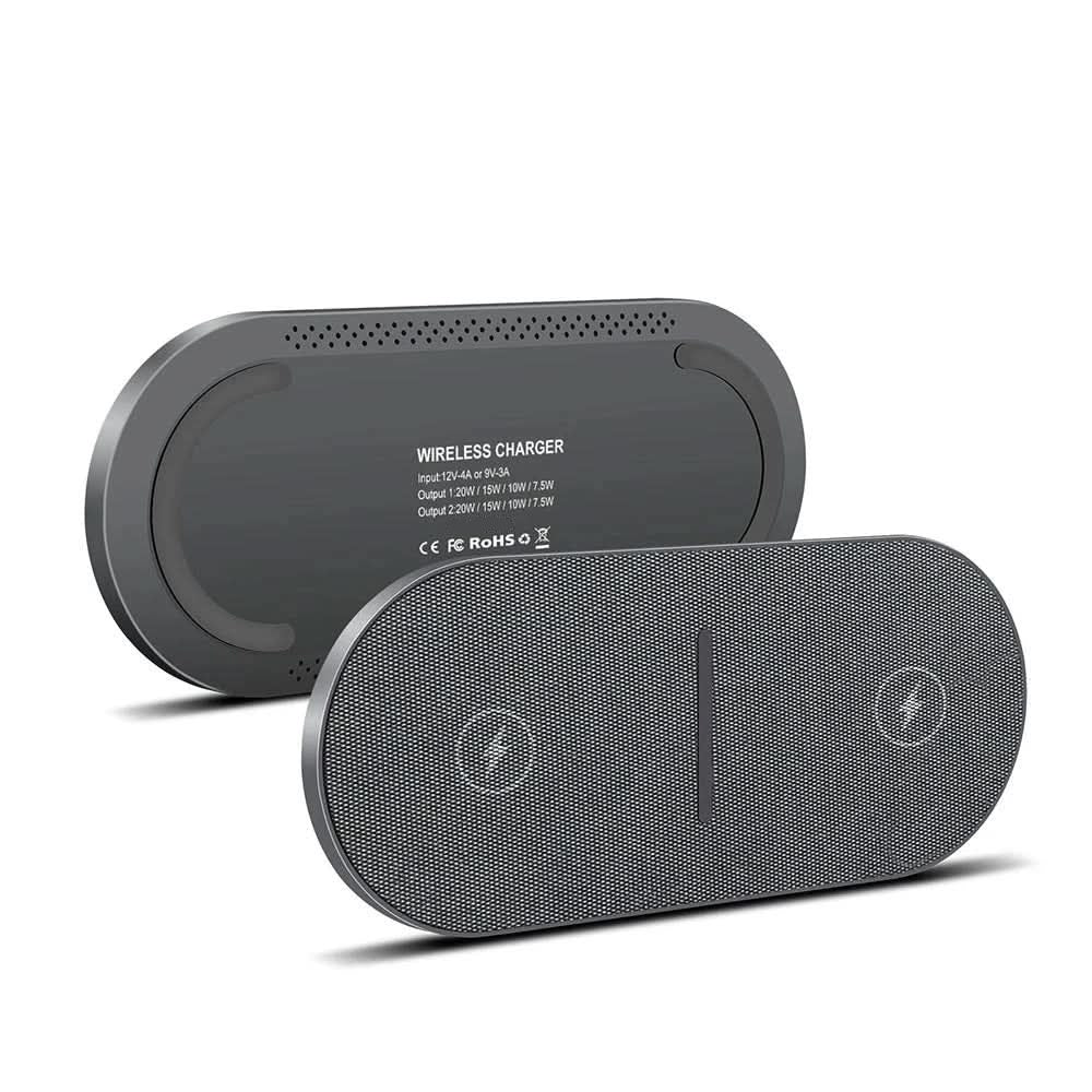 Efficient fast wireless charging pad for phones and AirPods, a premium multi-device tech accessory for home or office.