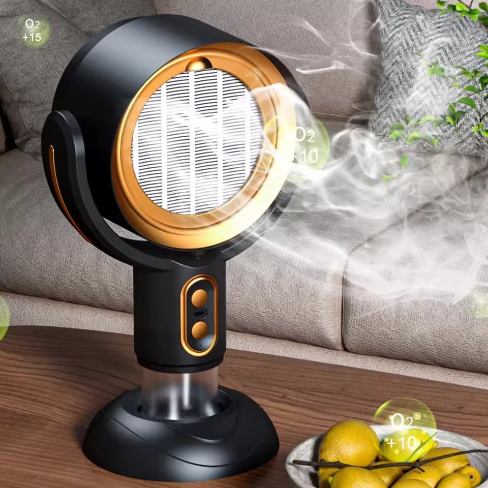 Modern air purifier & smoke eliminator for indoor use, improving home air quality, reducing smoke.