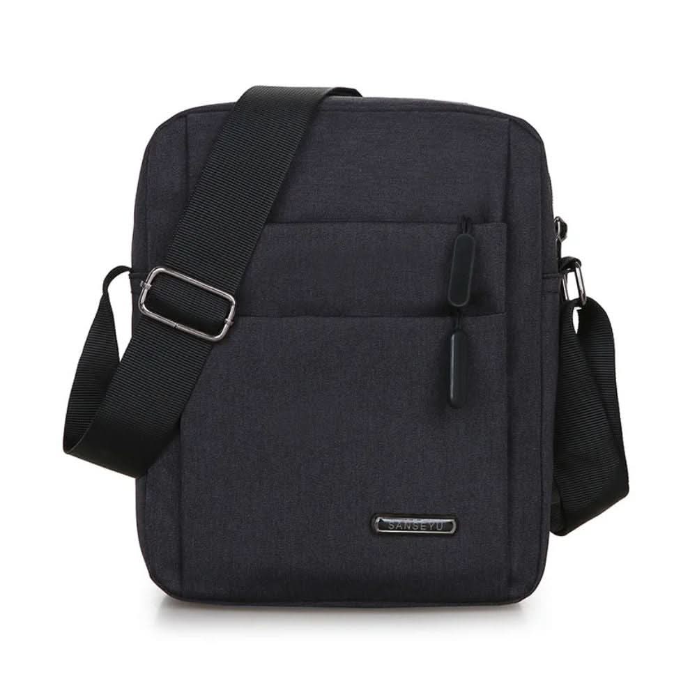 Men's anti-theft crossbody bag with hidden zippers and waterproof fabric, perfect for urban commuters.