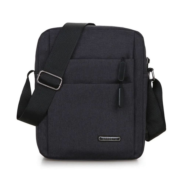 Men's anti-theft crossbody bag with hidden zippers and waterproof fabric, perfect for urban commuters.