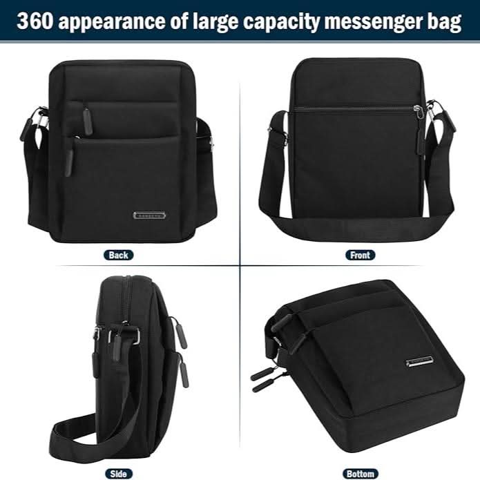 Durable men's waterproof messenger bag protecting essentials, with security features for travel and daily use.