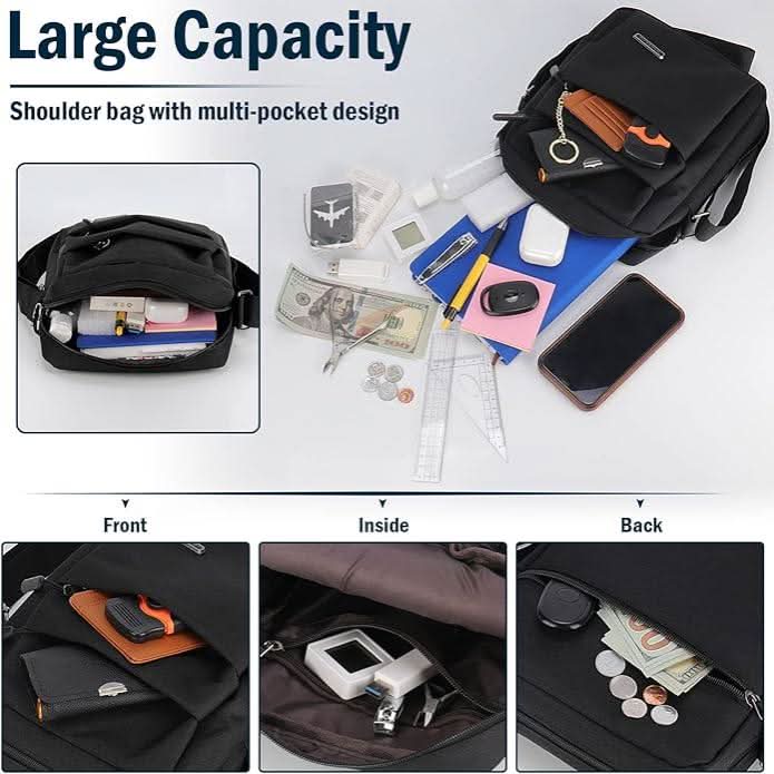 Compact men's travel bag, anti-theft and waterproof, designed for secure everyday carry of valuables.