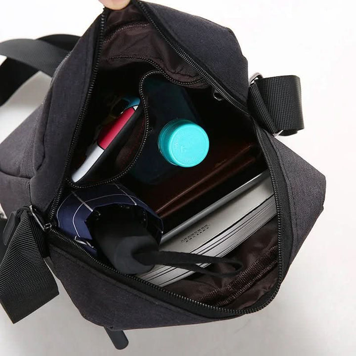 Modern men's anti-theft bag, sleek design with waterproof protection, an essential accessory for any outfit.