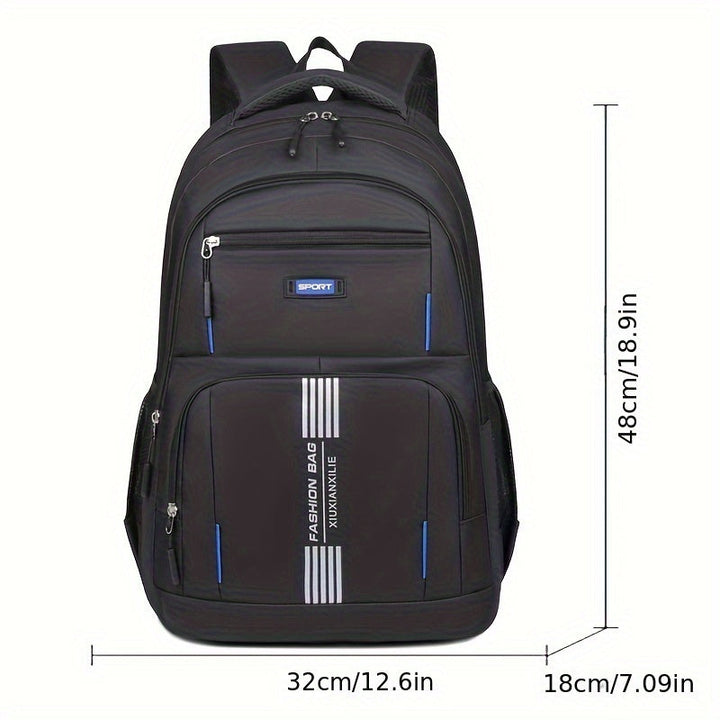 Men's organized adventure backpack, with dedicated pockets for all travel essentials.