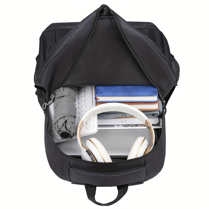 Spacious men's travel backpack, showcasing its large main compartment for essentials.