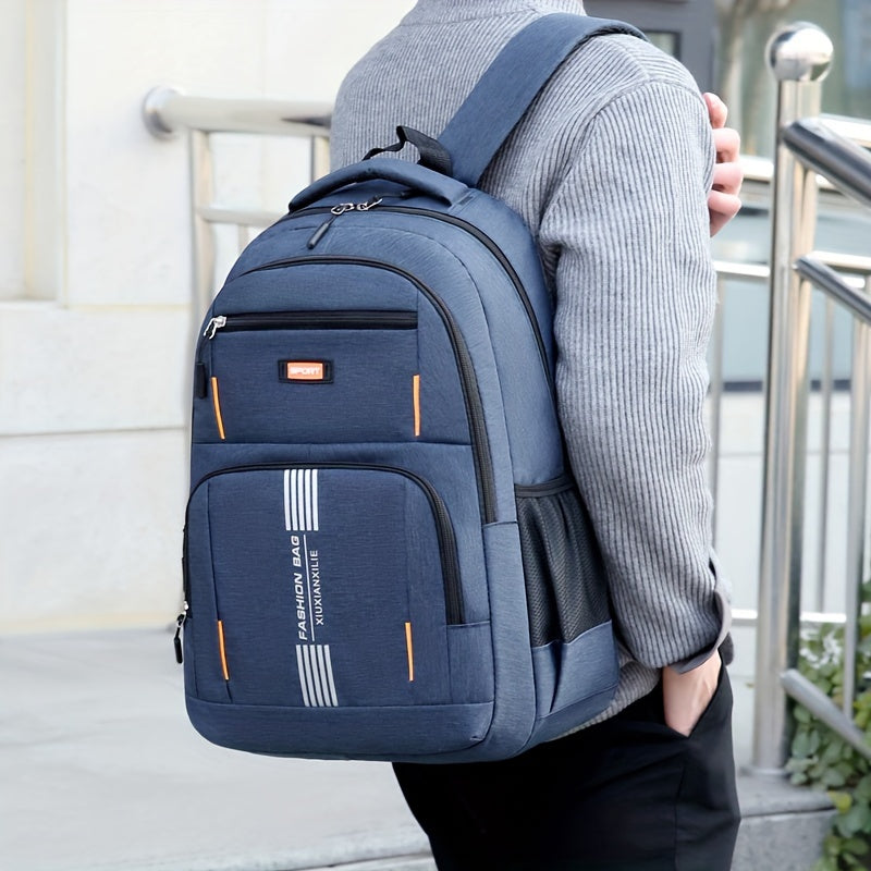 Secure men's everyday backpack, highlighting robust zippers & closure for valuables.