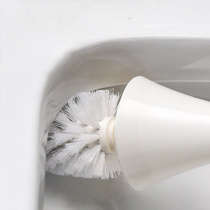 Toilet brush with an innovative silicone cleaning head, perfect for thorough bathroom hygiene.