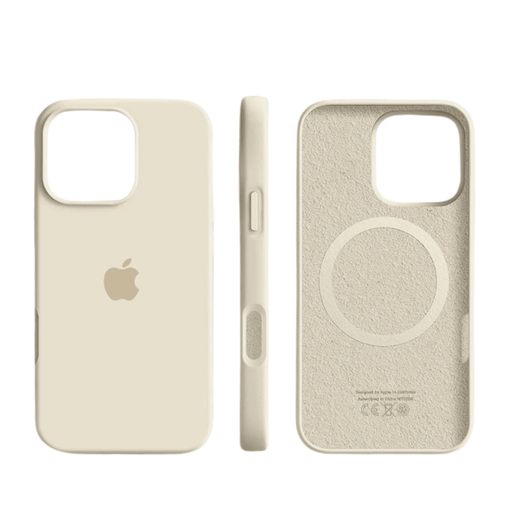 Slim MagSafe magnetic silicone case for iPhone, unisex phone cover with strong magnetic grip & wireless charging.