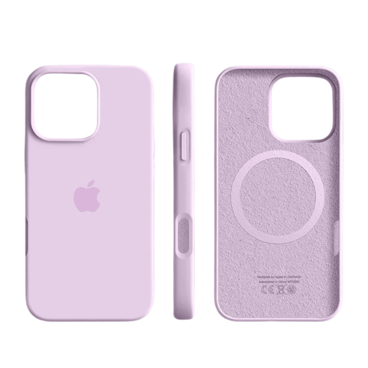 Magnetic silicone iPhone case, slim MagSafe cover for seamless wireless charging & unisex phone protection.