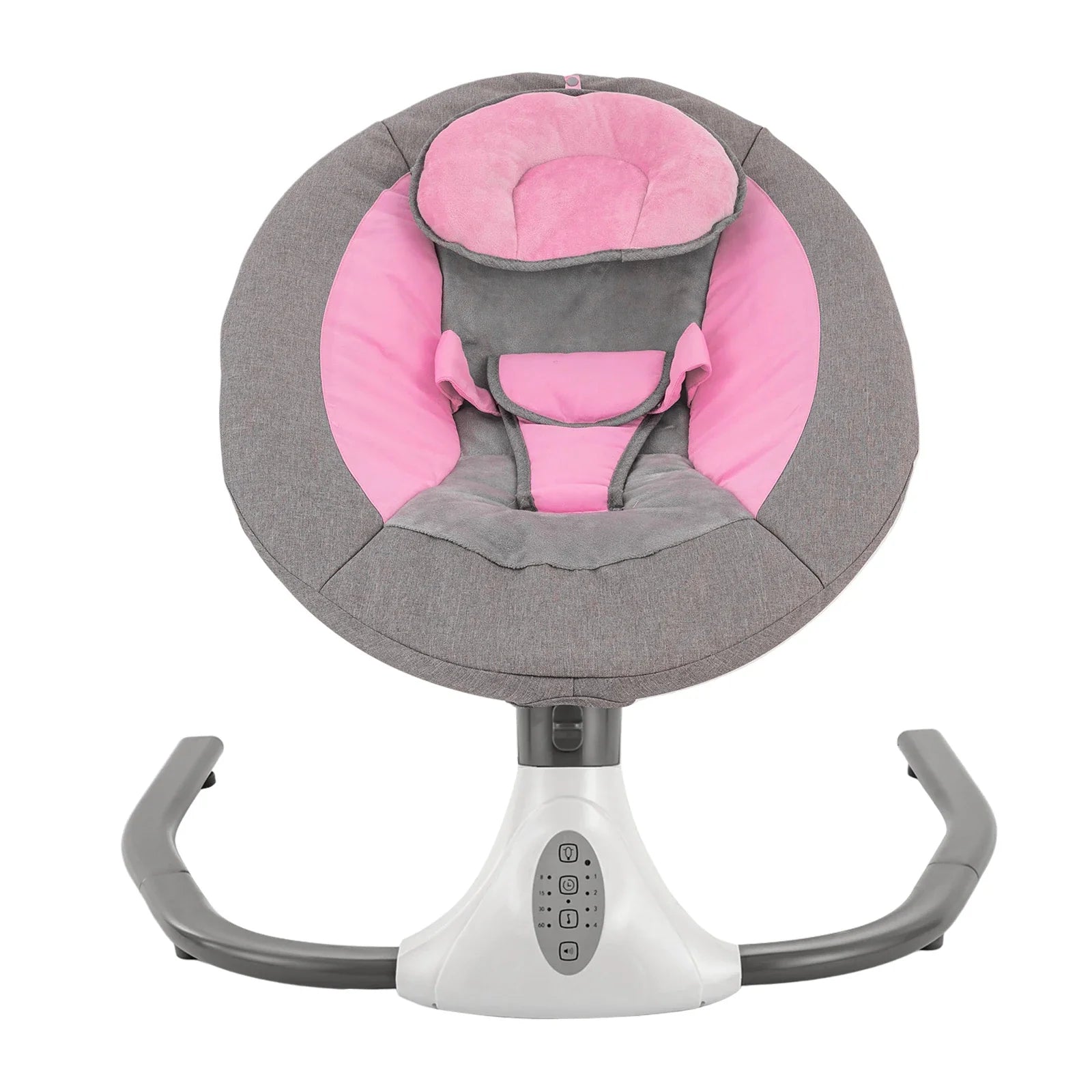 Baby gear: Smart electric swing designed for newborn care, featuring remote and multiple music options.
