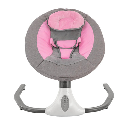 Baby gear: Smart electric swing designed for newborn care, featuring remote and multiple music options.