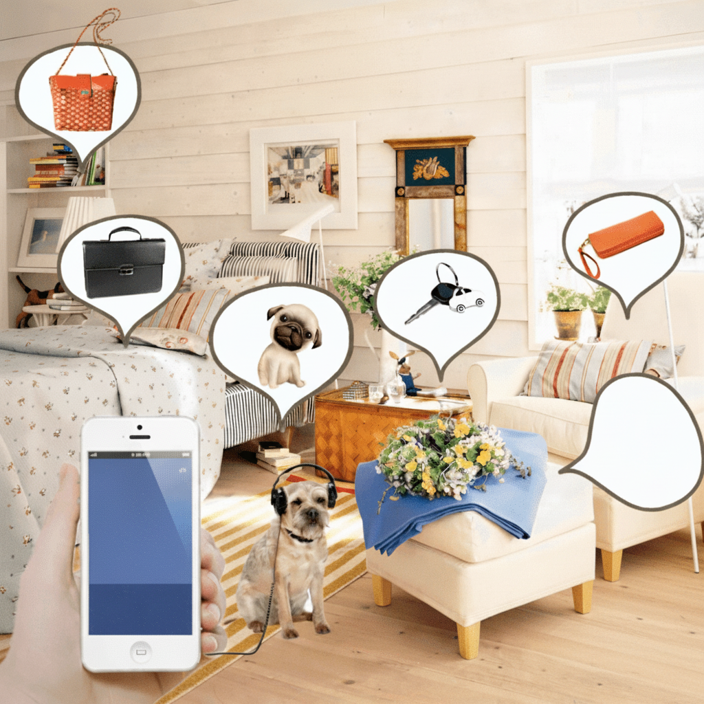 Dog wearing a durable Smart GPS Pet Tracker on collar. Real-time location & geofence for enhanced pet safety.