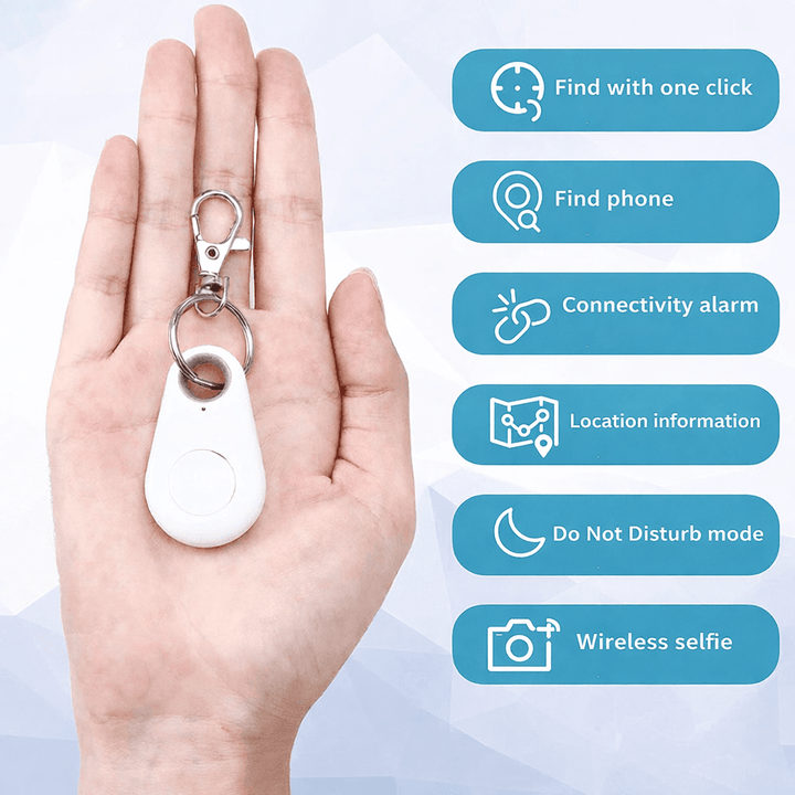 Sleek, black Smart Pet GPS Tracker. Bluetooth & real-time tracking for peace of mind. Dog & cat friendly locator.