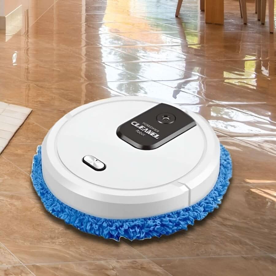 Smart robot mop for hard floors & carpets, automated cleaning.