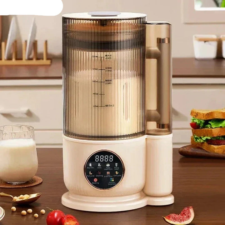 Smart Touch 1500ML soy milk & baby food maker, silver, with digital display for healthy meals, 110V.