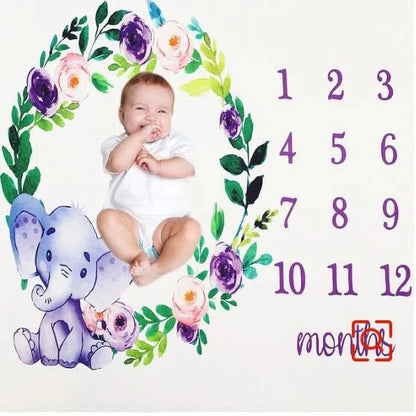 Deluxe baby milestone blanket with creative design for monthly growth photos, a unique baby gift.