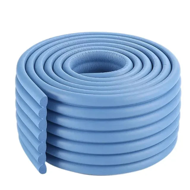 Child proofing solution: long foam edge protector strip for tables and desks.