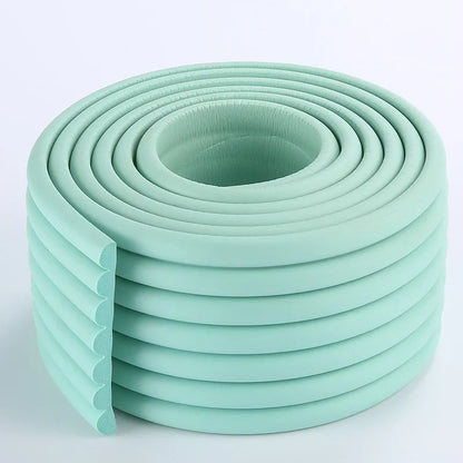 Self-adhesive baby safety foam strip, simple to install on furniture edges.